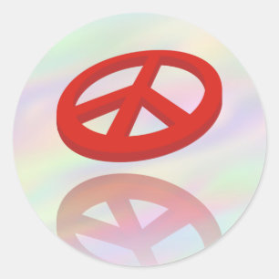 Peace 3D / reflexen gekleurd licht Ronde Sticker