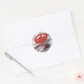 Peace 3D / reflexen Ronde Sticker (Envelop)
