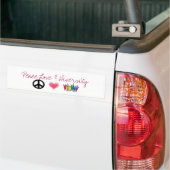 peace_4, hart, diversiteit, vredesliefde en divers bumpersticker (Op Truck)