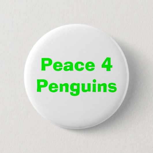Peace 4-pinguïns-toets ronde button 5,7 cm (Voorkant)