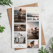 PeaCe 6 Foto Collage Kerstmis Goud Folie Feestdagenkaart