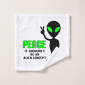 Peace Alien Bad Handdoek (Wasdoekje)