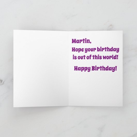 Peace Alien Birthday Kaart (Binnen)