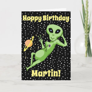 Peace Alien Birthday Kaart