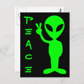 Peace Alien Briefkaart (Voorkant / Achterkant)