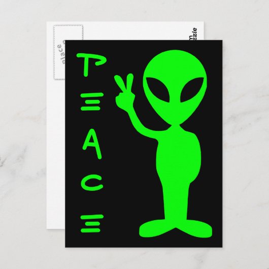 Peace Alien Briefkaart (Voorkant / Achterkant)