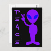 Peace Alien Briefkaart (Voorkant / Achterkant)