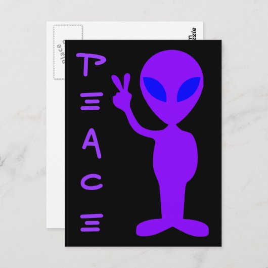 Peace Alien Briefkaart (Voorkant / Achterkant)