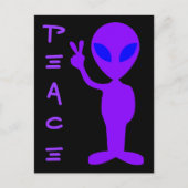 Peace Alien Briefkaart (Voorkant)