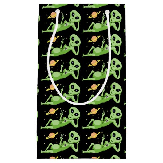 Peace Alien Gift Bag Klein Cadeauzakje (Voorkant)
