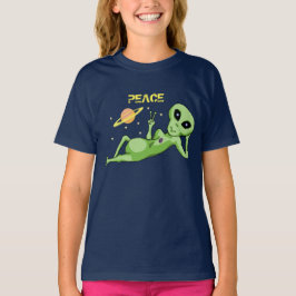 Peace Alien Girls Fine Jersey T-Shirt
