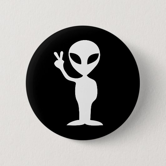 Peace Alien Ronde Button 5,7 Cm (Voorkant)
