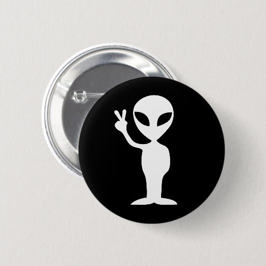 Peace Alien Ronde Button 5,7 Cm (Voorkant /achterkant)