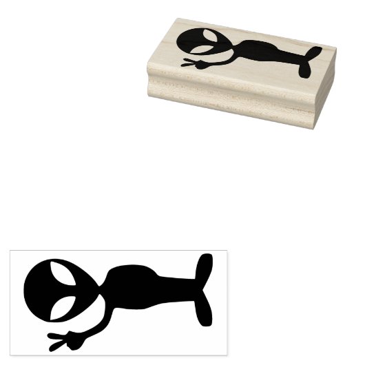 Peace Alien Rubberstempel (Gestempeld)