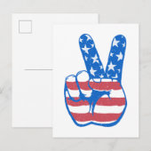 Peace American Flag Pattern Briefkaart (Voorkant / Achterkant)