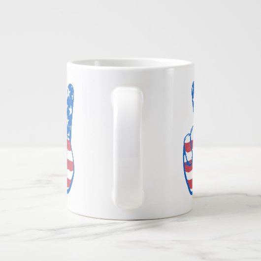 Peace American Flag Pattern Grote Koffiekop (Achterkant)