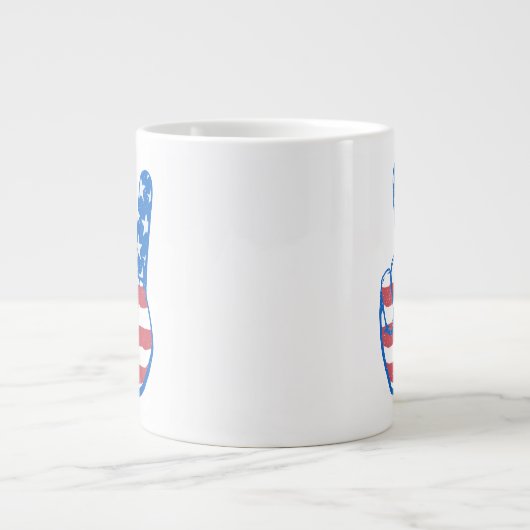 Peace American Flag Pattern Grote Koffiekop (Voorkant)