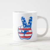 Peace American Flag Pattern Grote Koffiekop (Rechts)