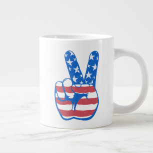 Peace American Flag Pattern Grote Koffiekop