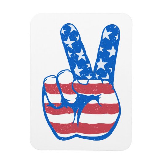 Peace American Flag Pattern Magneet (Verticaal)