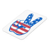 Peace American Flag Pattern Magneet (Linkerzijde)