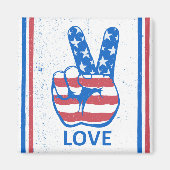 Peace American Flag Pattern Magneet (Voorkant)