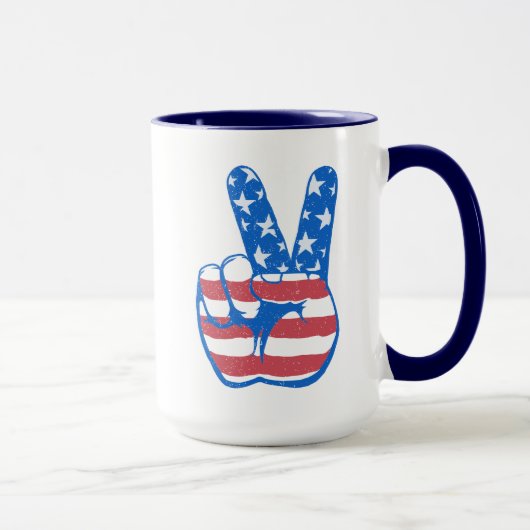 Peace American Flag Pattern Mok (Rechts)