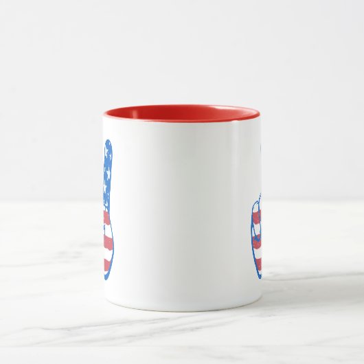 Peace American Flag Pattern Mok (Midden)