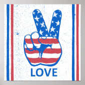 Peace American Flag Pattern Poster (Voorkant)