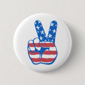 Peace American Flag Pattern Ronde Button 5,7 Cm (Voorkant)
