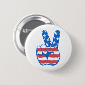 Peace American Flag Pattern Ronde Button 5,7 Cm (Voorkant /achterkant)