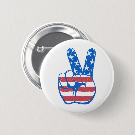 Peace American Flag Pattern Ronde Button 5,7 Cm (Voorkant /achterkant)