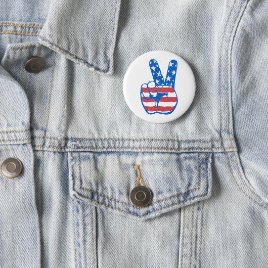 Peace American Flag Pattern Ronde Button 5,7 Cm (In situ)