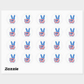 Peace American Flag Pattern Ronde Sticker (Vel)