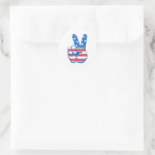 Peace American Flag Pattern Ronde Sticker (Tas)
