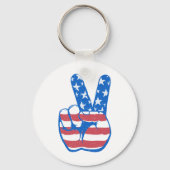 Peace American Flag Pattern Sleutelhanger (Voorkant)