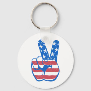 Peace American Flag Pattern Sleutelhanger