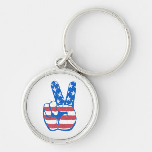 Peace American Flag Pattern Sleutelhanger