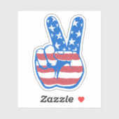 Peace American Flag Pattern Sticker (Vel)