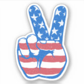 Peace American Flag Pattern Sticker (Voorkant)