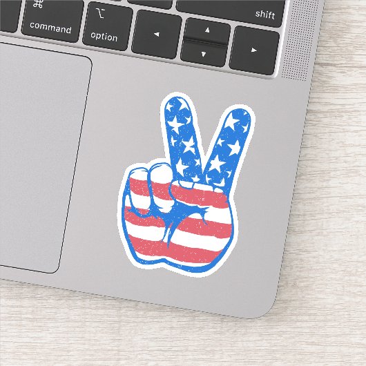 Peace American Flag Pattern Sticker (Detail)