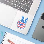 Peace American Flag Pattern Sticker (Laptop met iPhone)