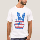 Peace American Flag Pattern T-shirt (Voorkant)