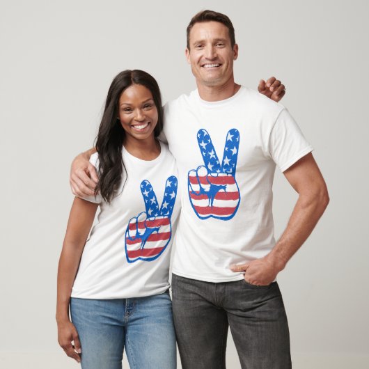 Peace American Flag Pattern T-shirt (Unisex)