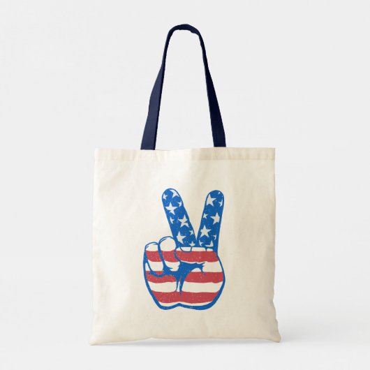 Peace American Flag Pattern Tote Bag (Achterkant)