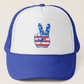 Peace American Flag Pattern Trucker Pet (Voorkant)