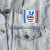 Peace American Flag Pattern Vierkante Button 5,1 Cm (In situ)