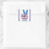Peace American Flag Pattern Vierkante Sticker (Tas)