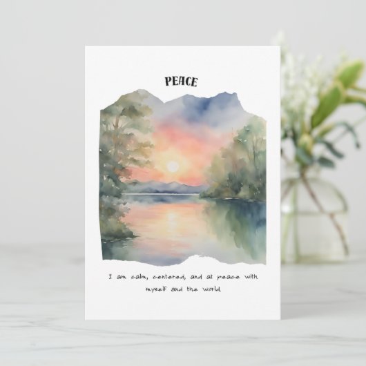 Peace and Calm Affirmation Kaart (Staand voorkant)