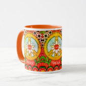 Peace and Daisy Flower Power Love & Sunshine Mok (Voorkant links)